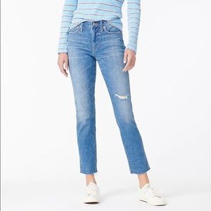 Jcrew 9” vintage straight jean in wainscott wash